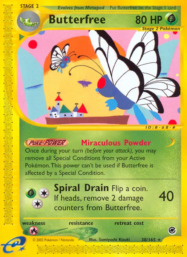 Butterfree Rare Pokemon card #38 from Expedition Base Set