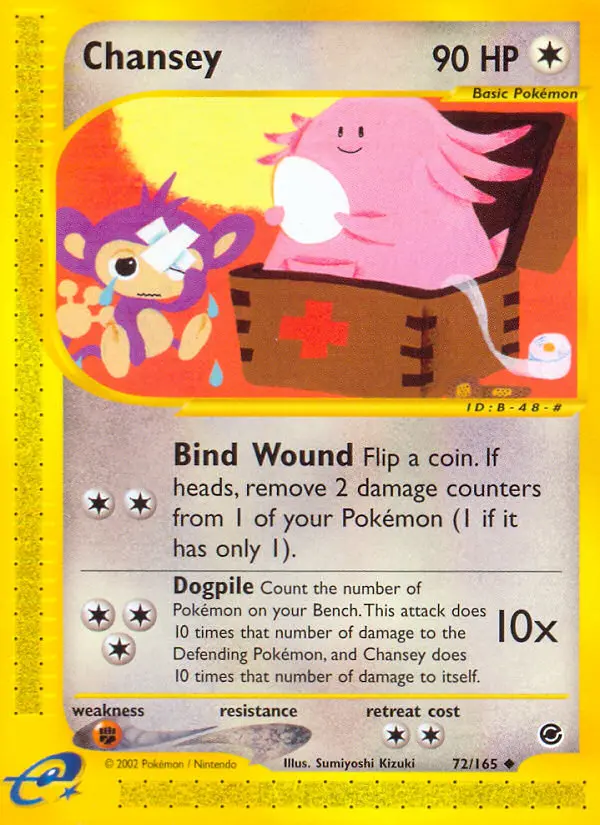 Chansey Uncommon Pokemon card #72 from Expedition Base Set