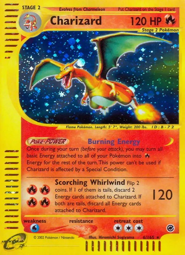 Charizard Rare Pokemon card #6 from Expedition Base Set