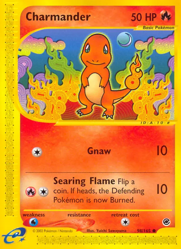 Charmander Common Pokemon card #98 from Expedition Base Set