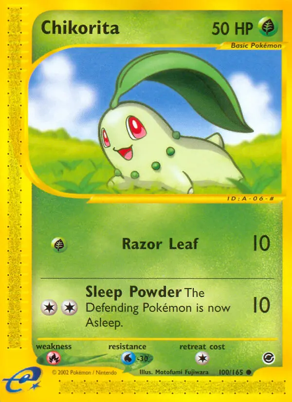 Chikorita Common Pokemon card #100 from Expedition Base Set