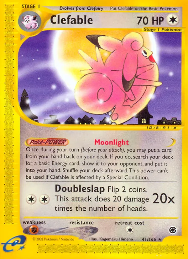 Clefable Rare Pokemon card #41 from Expedition Base Set