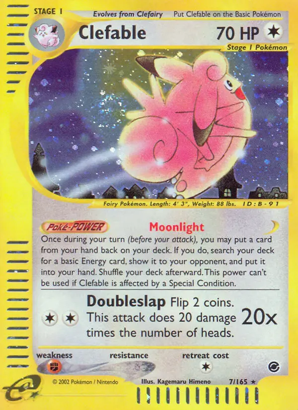 Clefable Rare Pokemon card #7 from Expedition Base Set