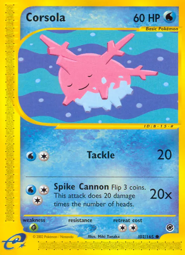 Corsola Common Pokemon card #102 from Expedition Base Set