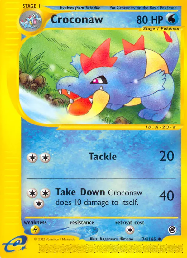 Croconaw Uncommon Pokemon card #74 from Expedition Base Set