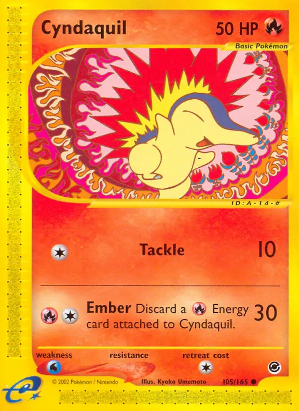 Cyndaquil Common Pokemon card #105 from Expedition Base Set