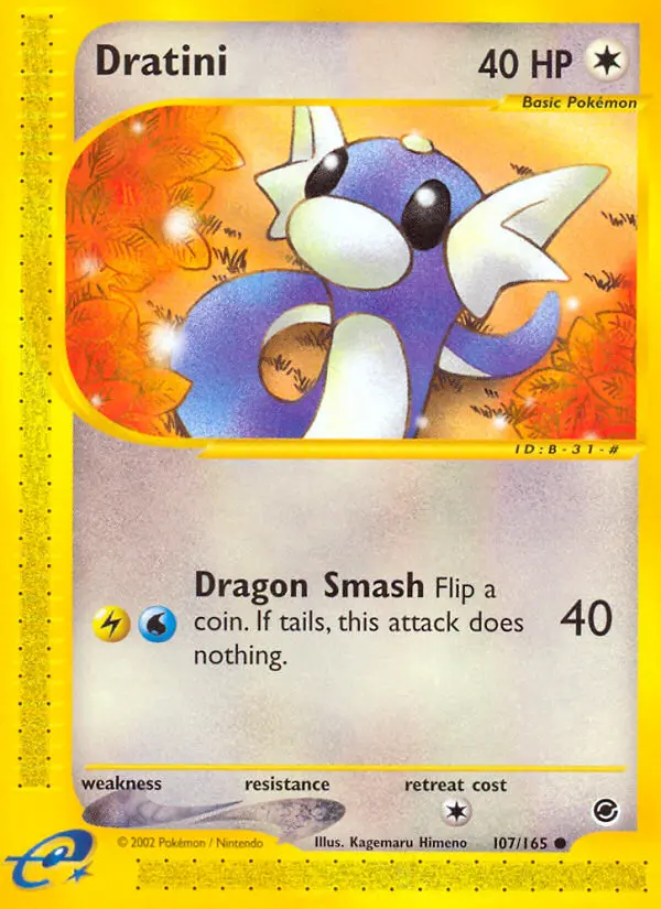 Dratini Common Pokemon card #107 from Expedition Base Set