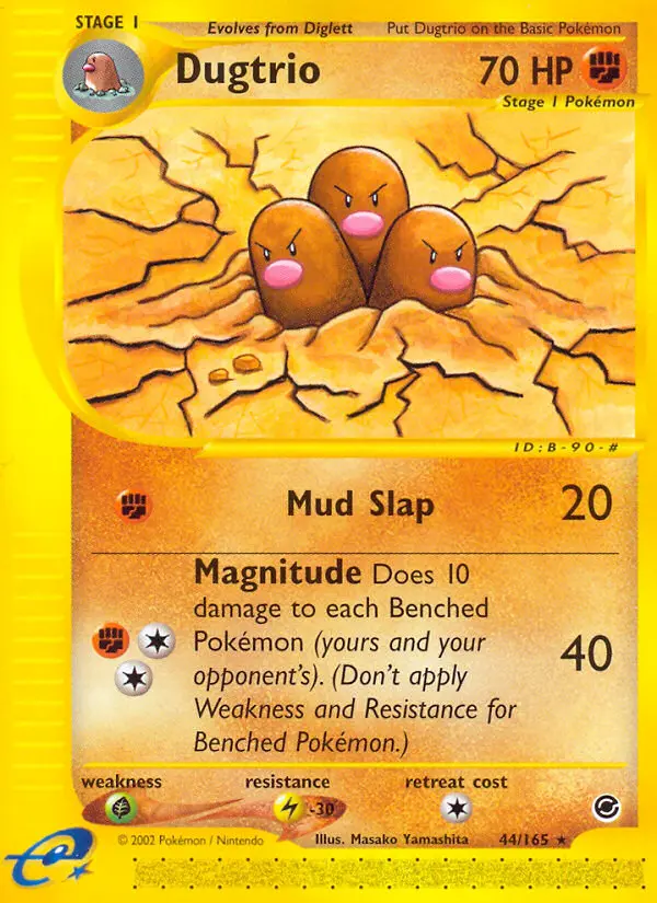 Dugtrio Rare Pokemon card #44 from Expedition Base Set