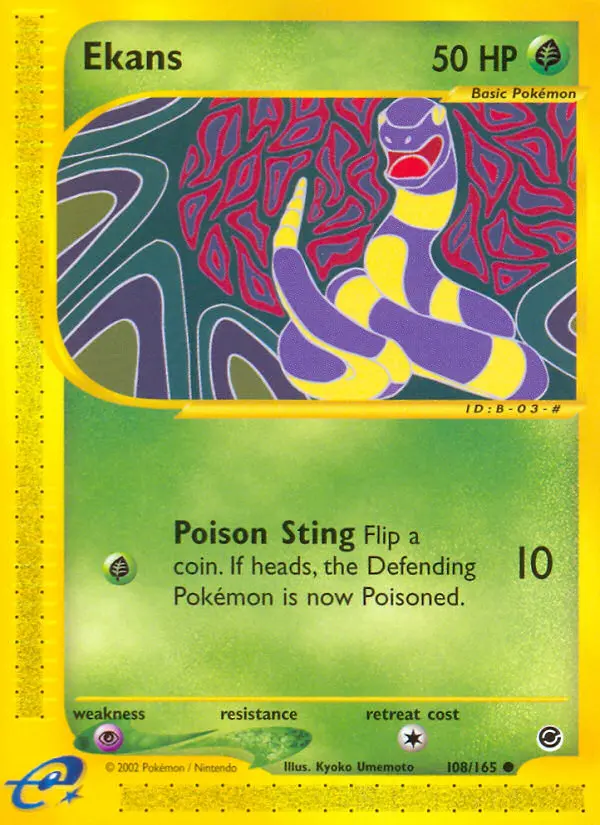 Ekans Common Pokemon card #108 from Expedition Base Set