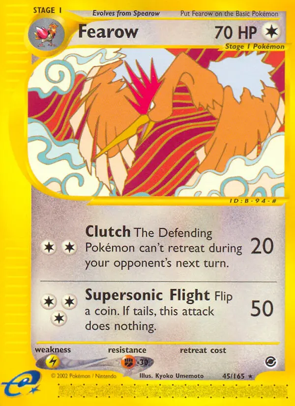 Fearow Rare Pokemon card #45 from Expedition Base Set