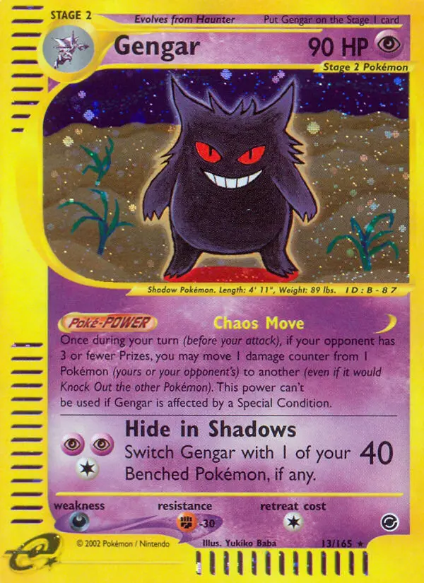 Gengar Rare Pokemon card #13 from Expedition Base Set
