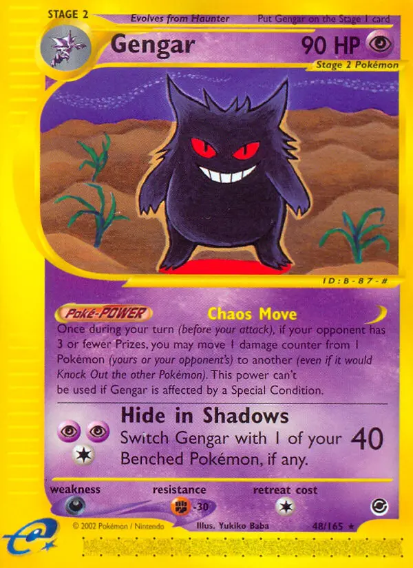 Gengar Rare Pokemon card #48 from Expedition Base Set