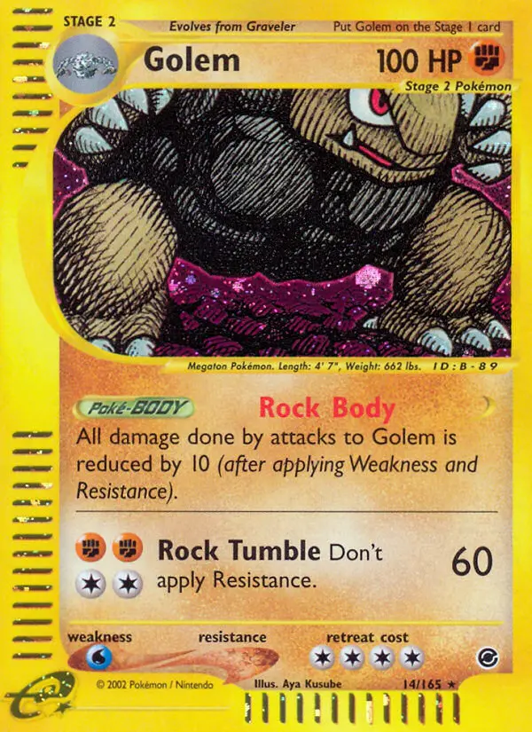 Golem Rare Pokemon card #14 from Expedition Base Set