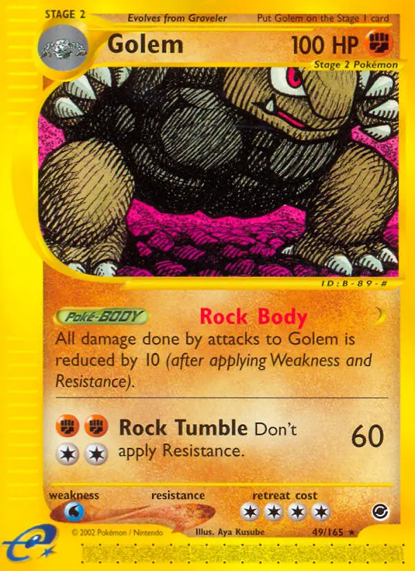 Golem Rare Pokemon card #49 from Expedition Base Set