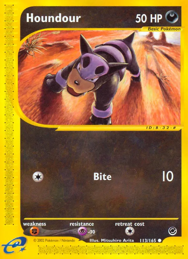 Houndour Common Pokemon card #113 from Expedition Base Set