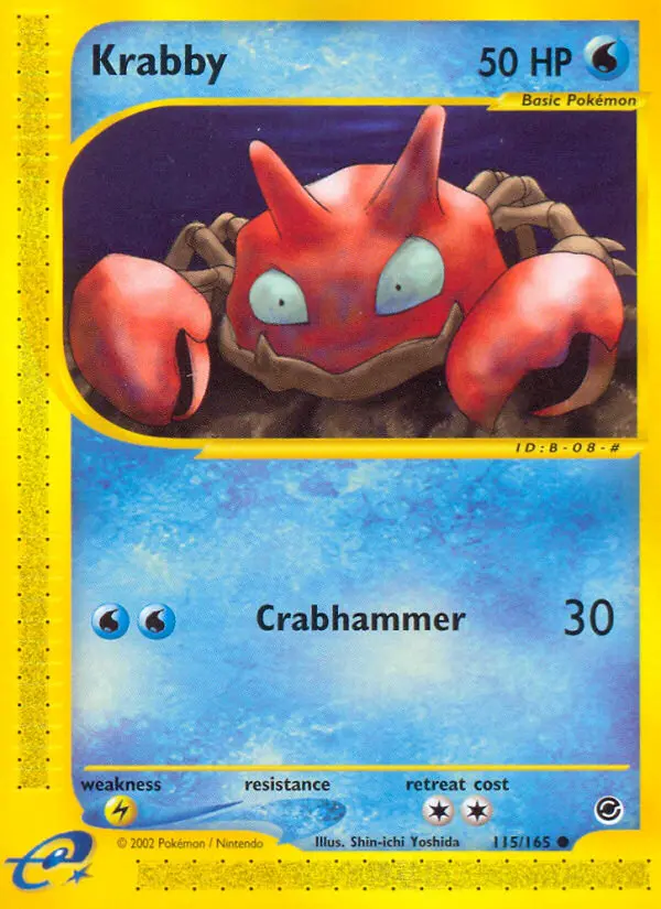 Krabby Common Pokemon card #115 from Expedition Base Set