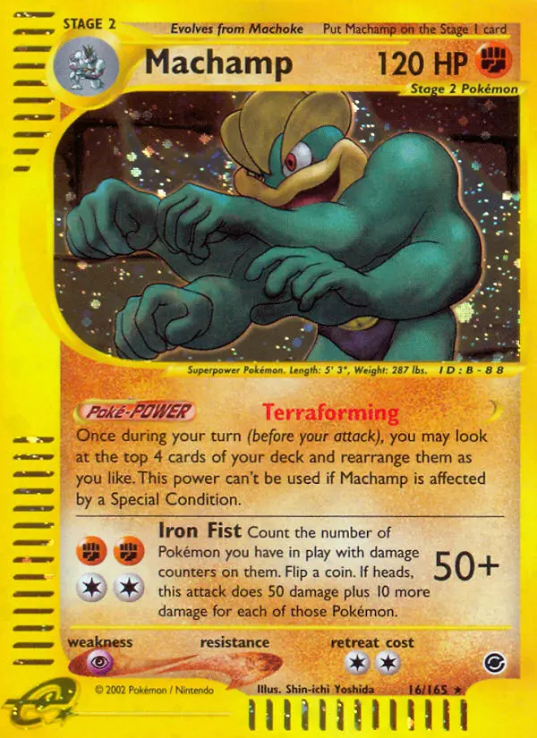 Machamp Rare Pokemon card #16 from Expedition Base Set