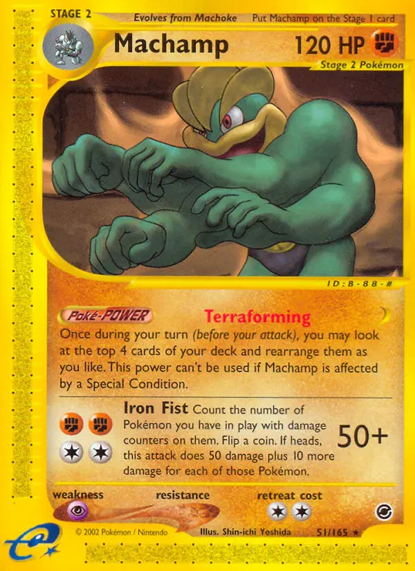 Machamp Rare Pokemon card #51 from Expedition Base Set