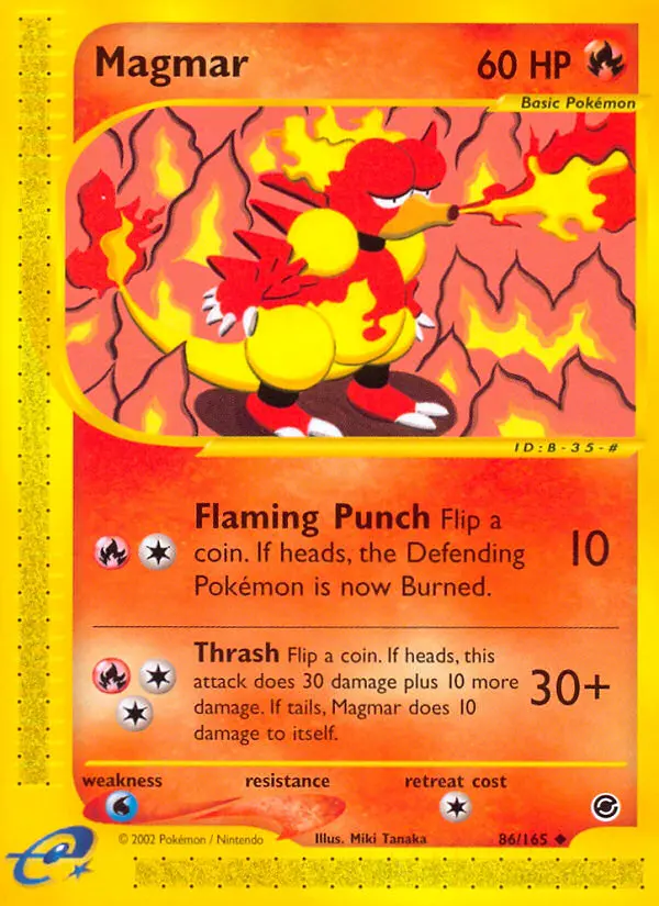 Magmar Uncommon Pokemon card #86 from Expedition Base Set