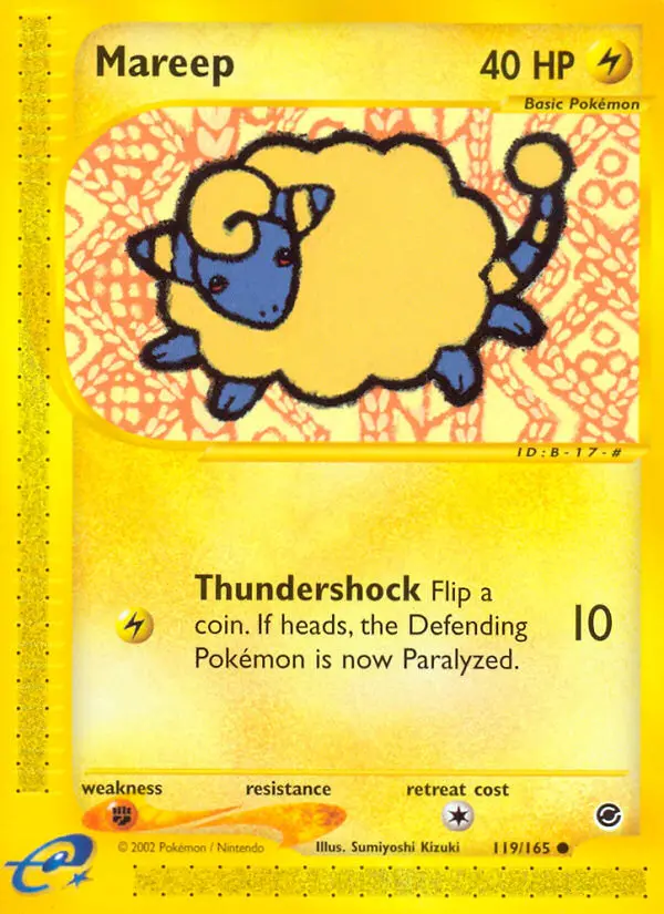 Mareep Common Pokemon card #119 from Expedition Base Set