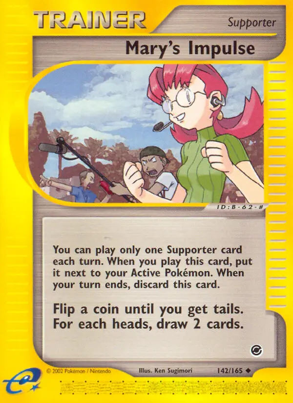 Mary's Impulse Uncommon Pokemon card #142 from Expedition Base Set