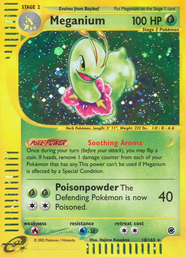 Meganium Rare Pokemon card #18 from Expedition Base Set