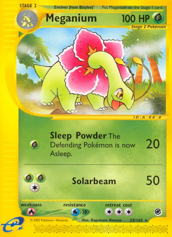 Meganium Rare Pokemon card #53 from Expedition Base Set