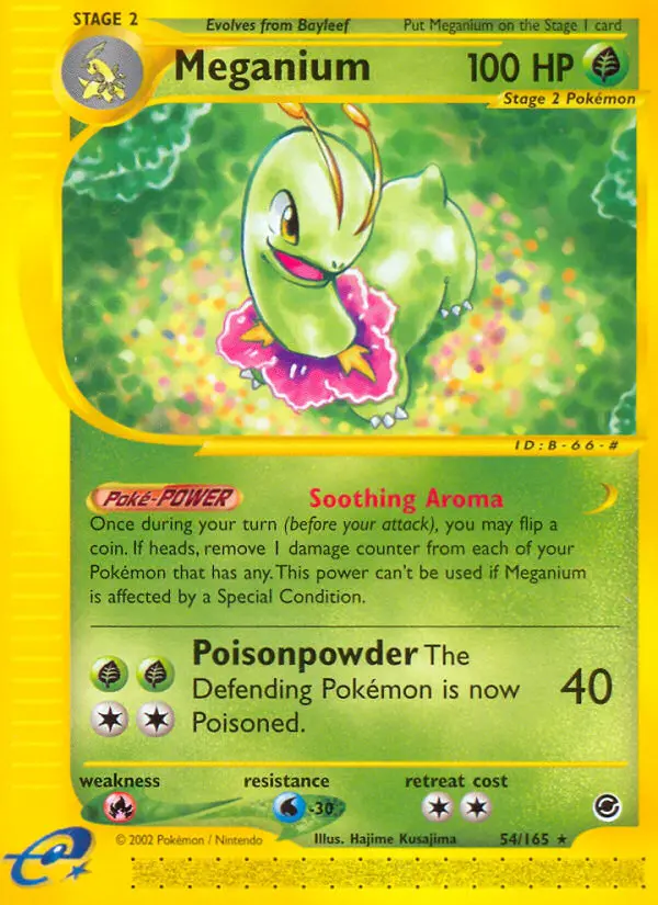 Meganium Rare Pokemon card #54 from Expedition Base Set