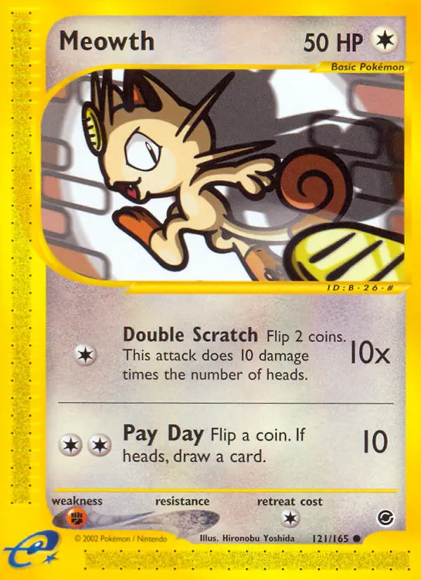 Meowth Common Pokemon card #121 from Expedition Base Set
