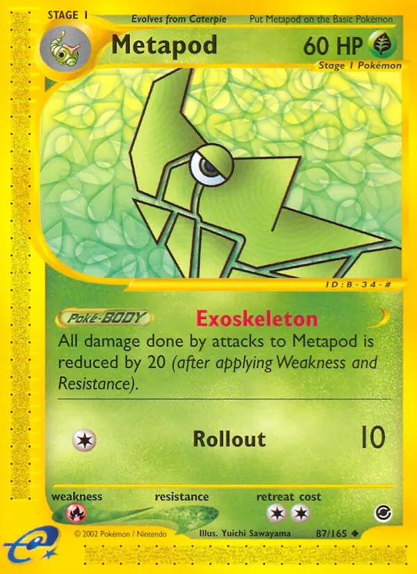 Metapod Uncommon Pokemon card #87 from Expedition Base Set