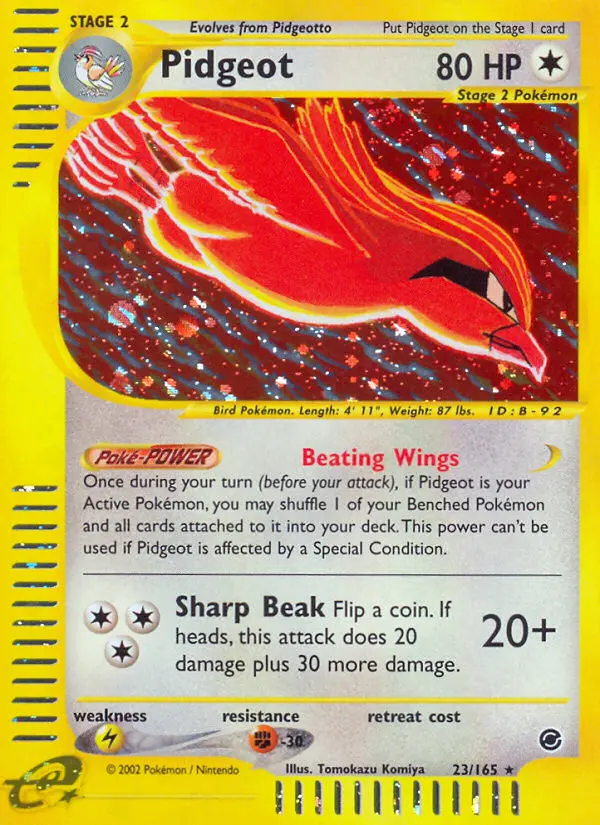 Pidgeot Rare Pokemon card #23 from Expedition Base Set