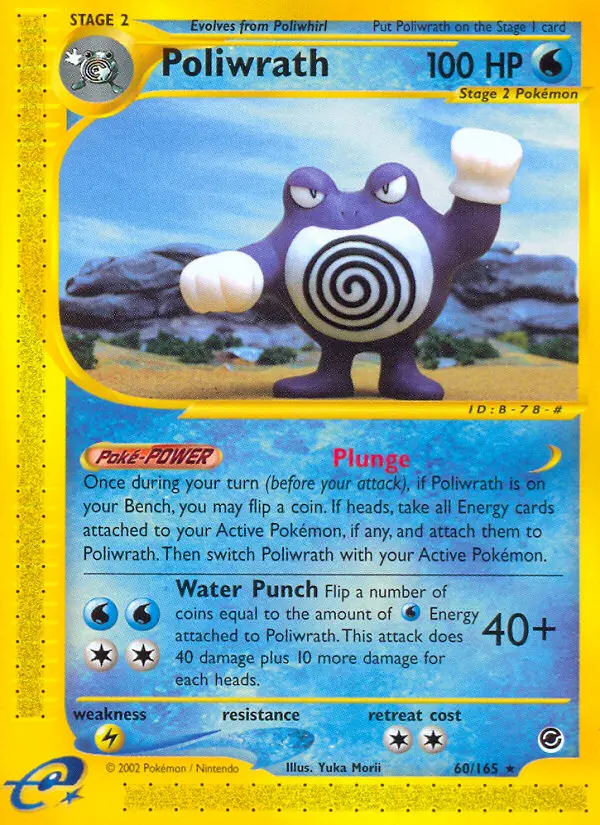 Poliwrath Rare Pokemon card #60 from Expedition Base Set
