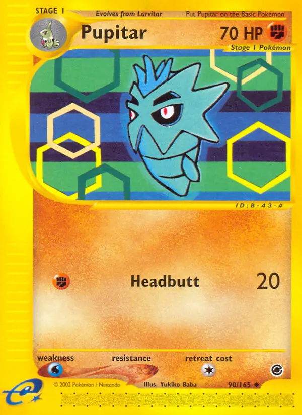Pupitar Uncommon Pokemon card #90 from Expedition Base Set