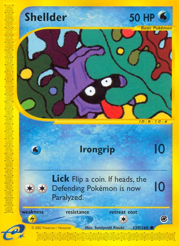 Shellder Common Pokemon card #129 from Expedition Base Set