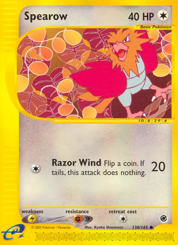 Spearow Common Pokemon card #130 from Expedition Base Set