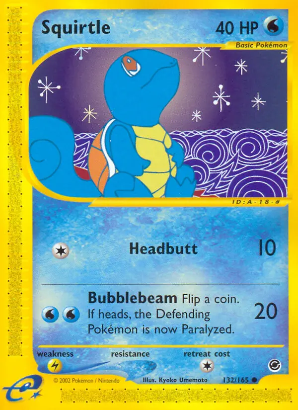 Squirtle Common Pokemon card #132 from Expedition Base Set