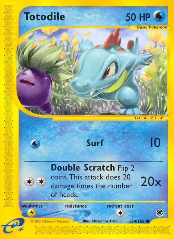 Totodile Common Pokemon card #134 from Expedition Base Set
