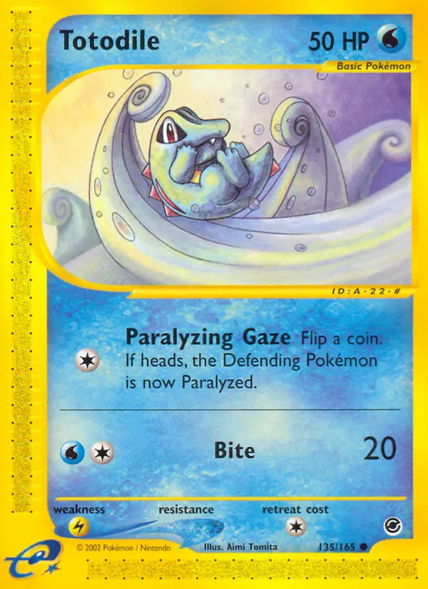 Totodile Common Pokemon card #135 from Expedition Base Set