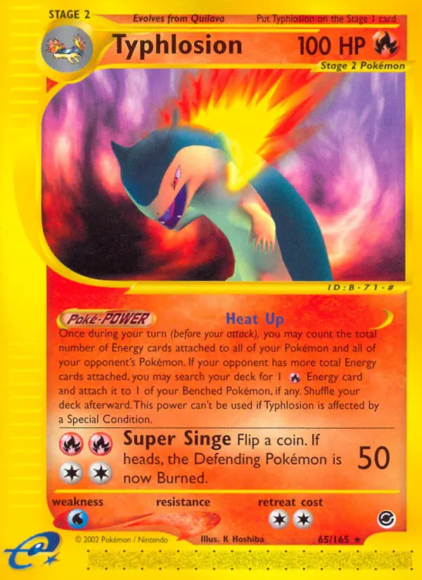Typhlosion Rare Pokemon card #65 from Expedition Base Set