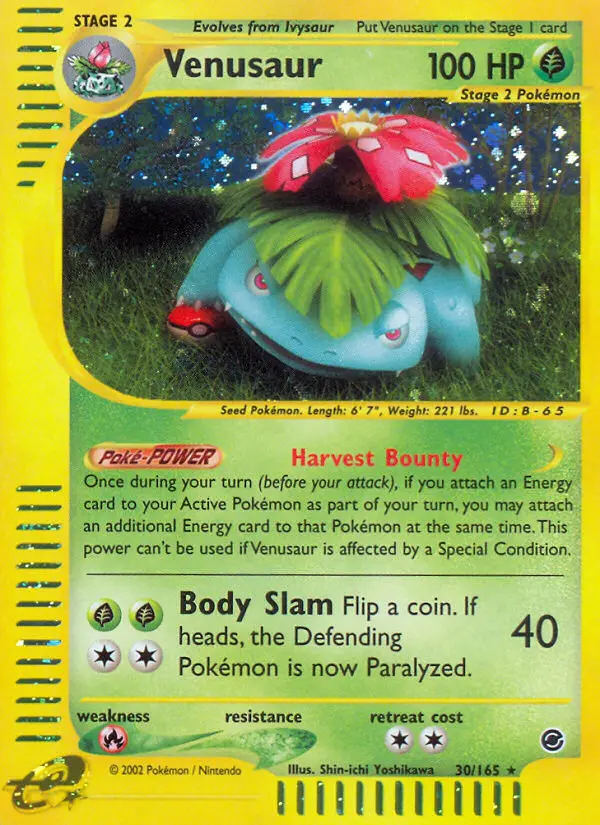 Venusaur Rare Pokemon card #30 from Expedition Base Set