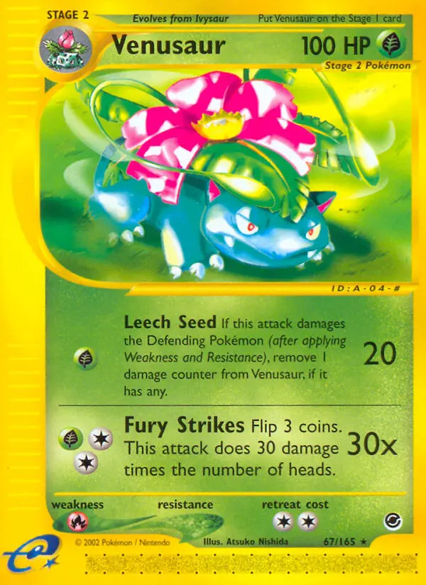 Venusaur Rare Pokemon card #67 from Expedition Base Set