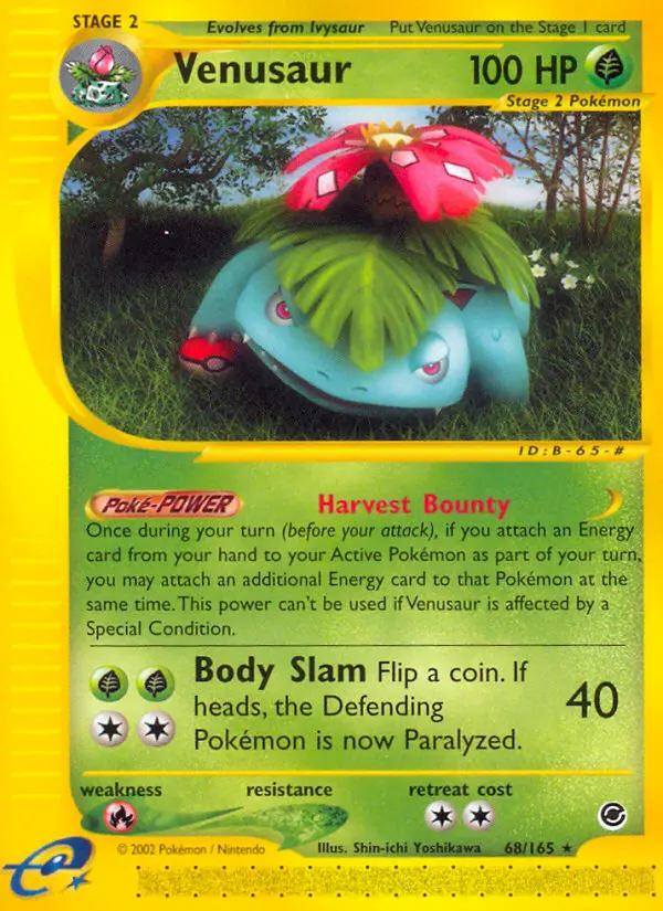 Venusaur Rare Pokemon card #68 from Expedition Base Set