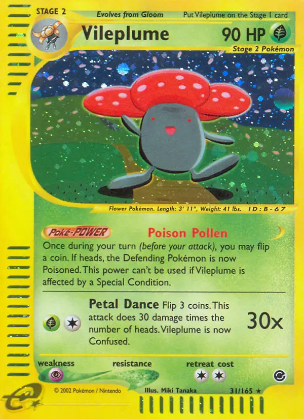 Vileplume Rare Pokemon card #31 from Expedition Base Set