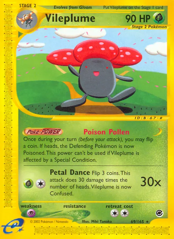 Vileplume Rare Pokemon card #69 from Expedition Base Set