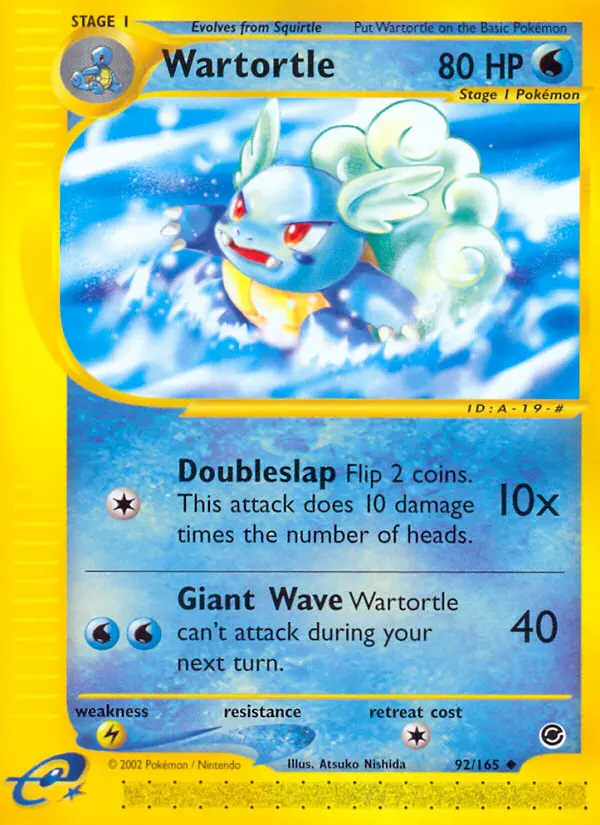 Wartortle Uncommon Pokemon card #92 from Expedition Base Set
