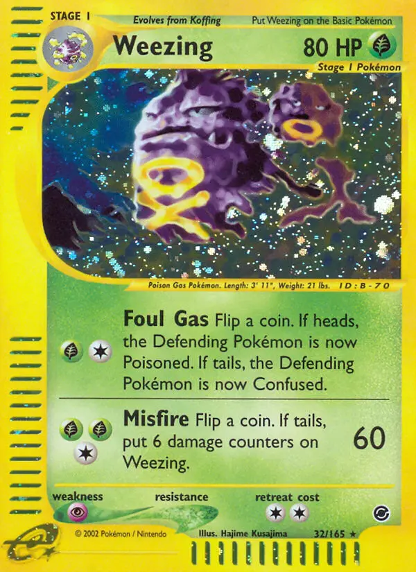Weezing Rare Pokemon card #32 from Expedition Base Set