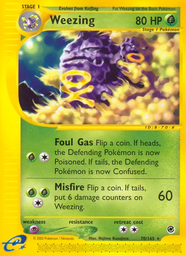 Weezing Rare Pokemon card #70 from Expedition Base Set