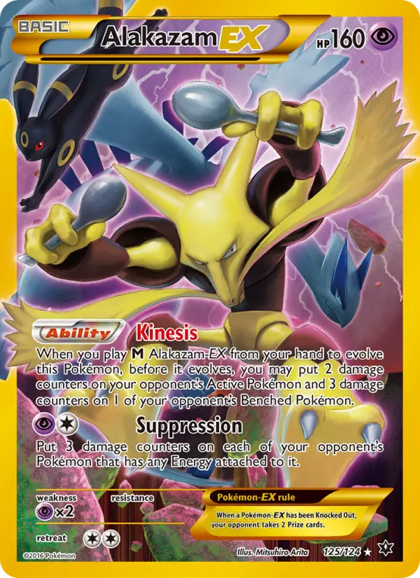 Alakazam EX Secret Rare Pokemon card #125 from Fates Collide