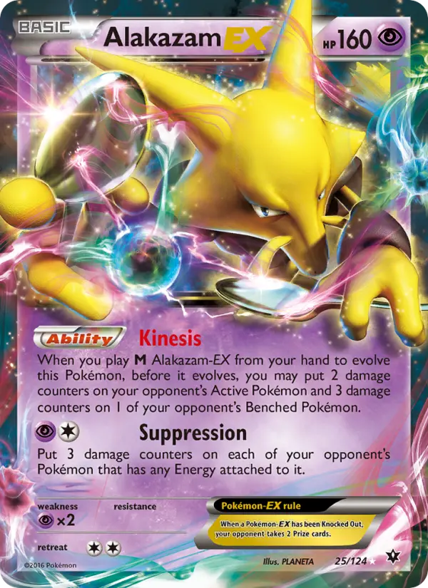 Alakazam EX Ultra Rare Pokemon card #25 from Fates Collide