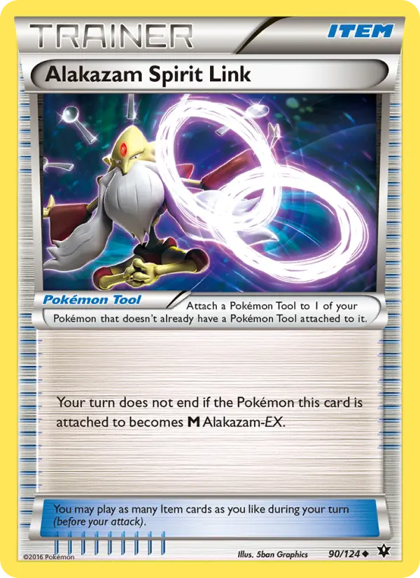 Alakazam Spirit Link Uncommon Pokemon card #90 from Fates Collide